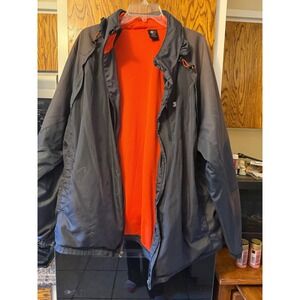 Starter Mens Jacket 2XL Black Orange‎ Lightweight Hooded Activewear Windbreaker